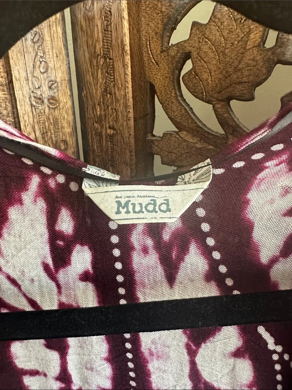 Mudd Burgundy and White Tie-Dye Kimono Tunic